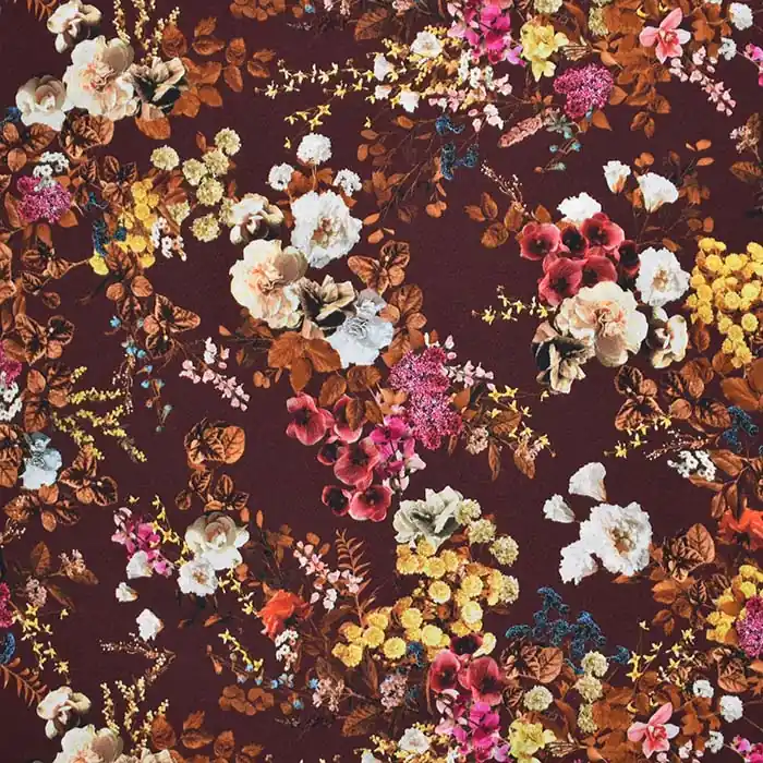 Gewebe, Viskose, floral, 28680-04, braun Echt