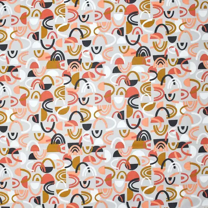 Baumwolle, Popeline, geometrisch, 28621-01, orange Jetzt Zugreifen