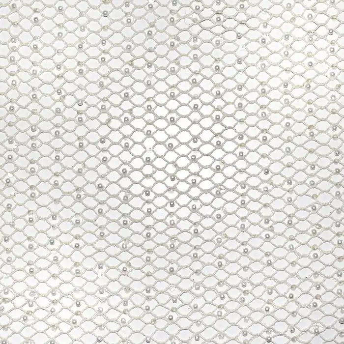 Wirkware, Netz, Pailletten, 28706-230, beige Handgefertigt