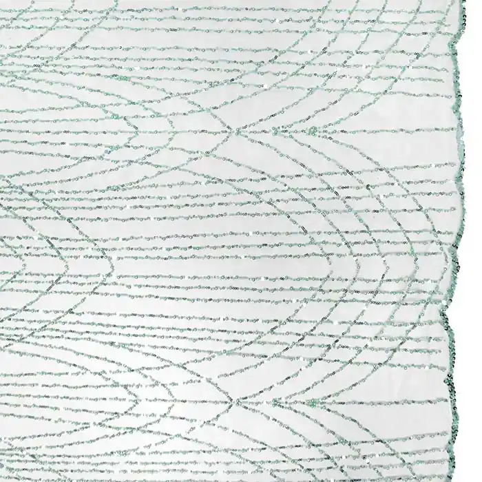 Schneller Versand Spitze mit Pailletten, abstrakt, 28707-513, mint