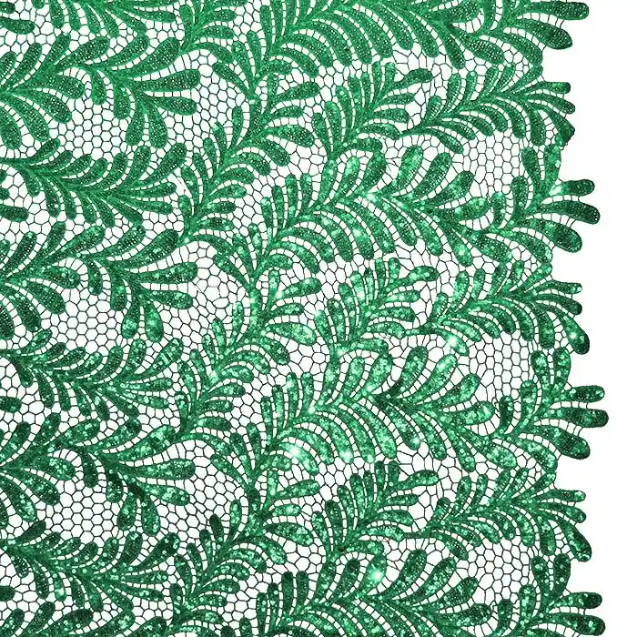 Bestseller Spitze mit Pailletten, Natur, 28899-245, grün