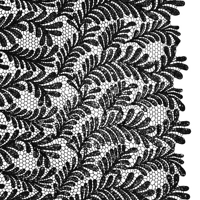 Top-Preis Spitze mit Pailletten, Natur, 28899-1001, schwarz