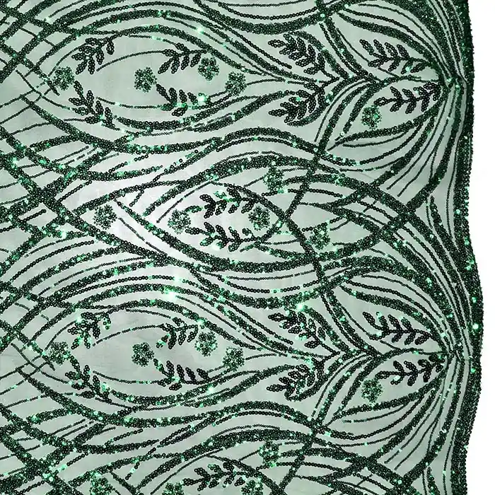 Online Kaufen Spitze mit Pailletten, floral, 28708-245, grün