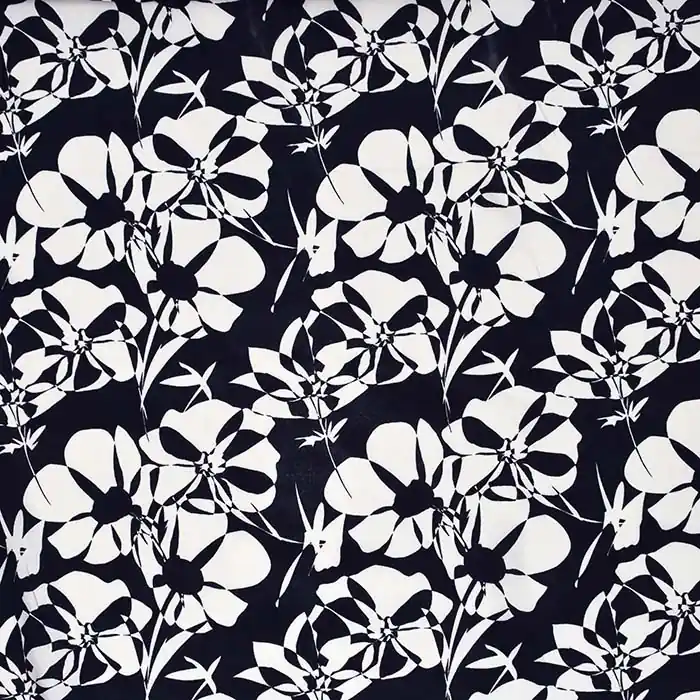 Expressversand Gewebe, Viskose, floral, 29184-003, dunkelblau