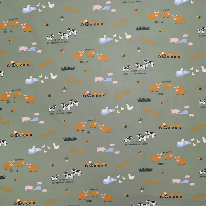 Baumwolle, Popeline, Tiere, 29167-003, grün Sichere Zahlung