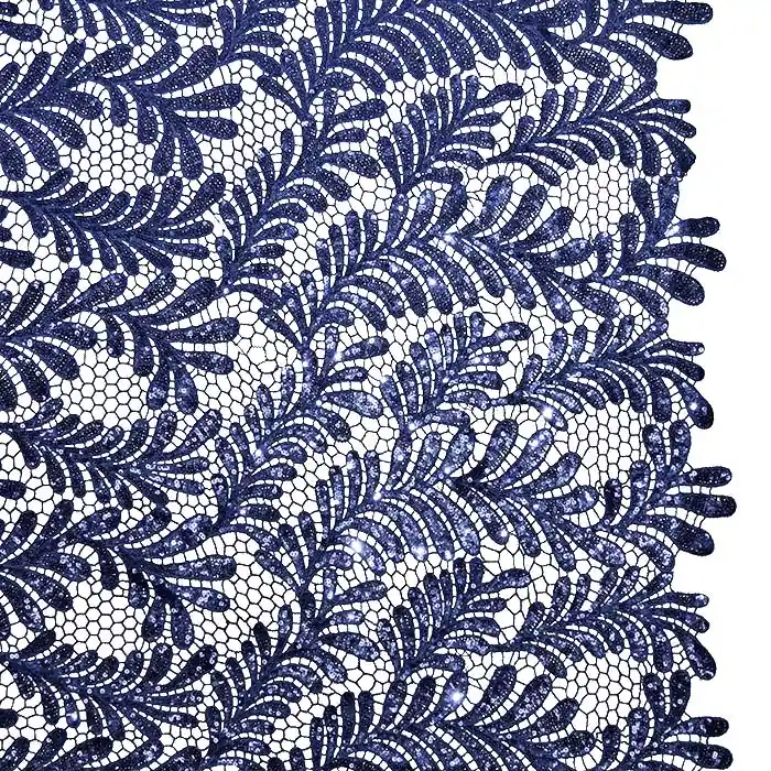 Limited Edition Spitze mit Pailletten, Natur, 28899-002, dunkelblau