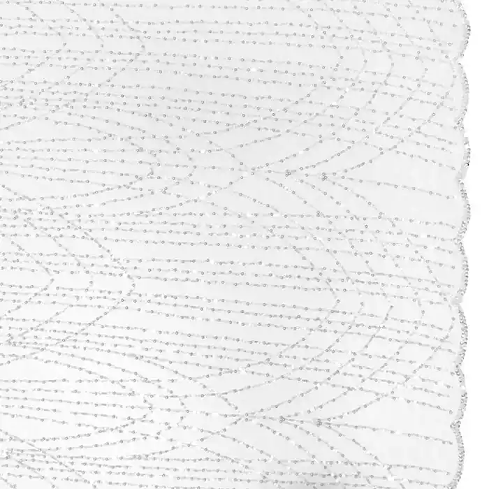 Spitze mit Pailletten, abstrakt, 28707-010, weiß Billig