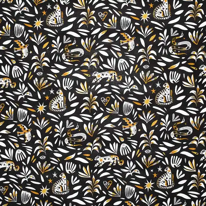 Baumwolle, Popeline, Natur, 28655-02, schwarz Saisonangebot