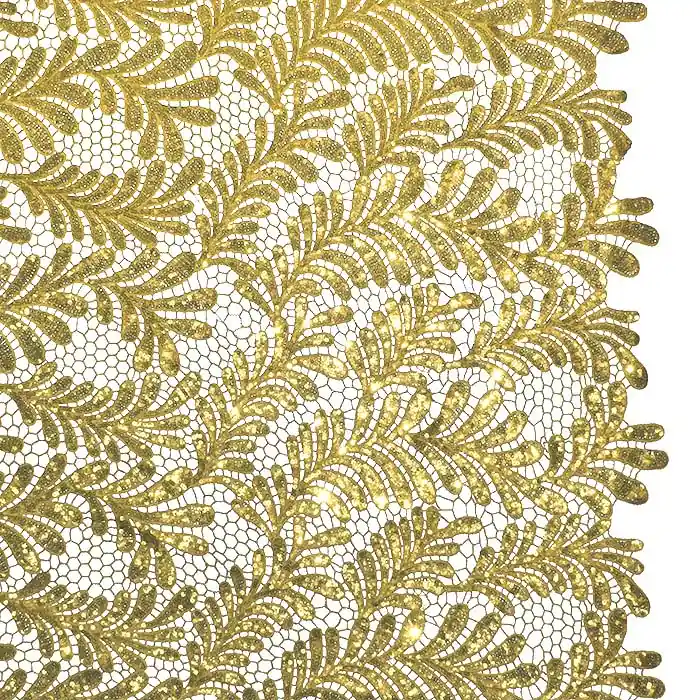 Gratis Versand Spitze mit Pailletten, Natur, 28899-207, golden