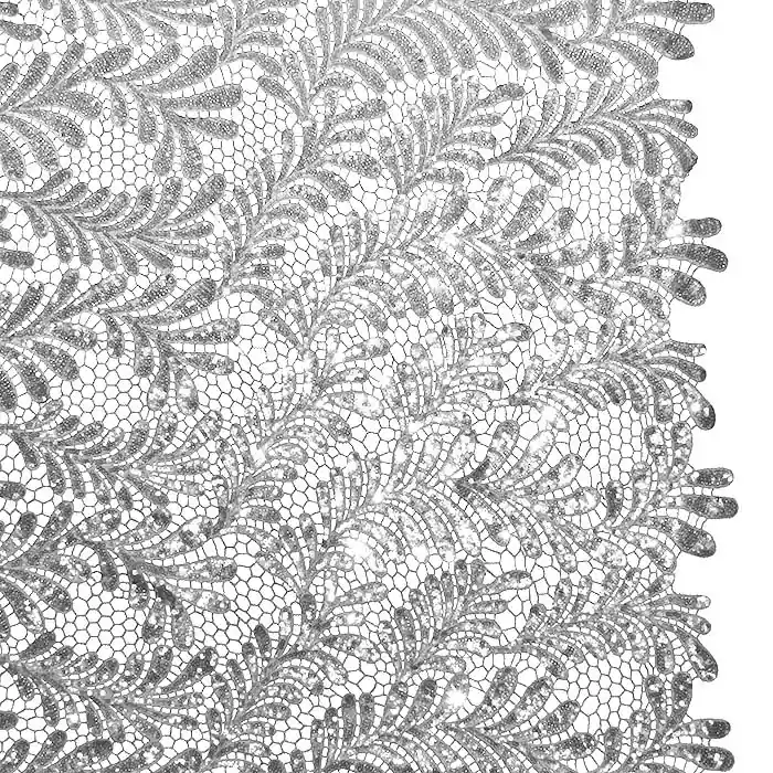 Spitze mit Pailletten, Natur, 28899-555, silbern Super-Preis