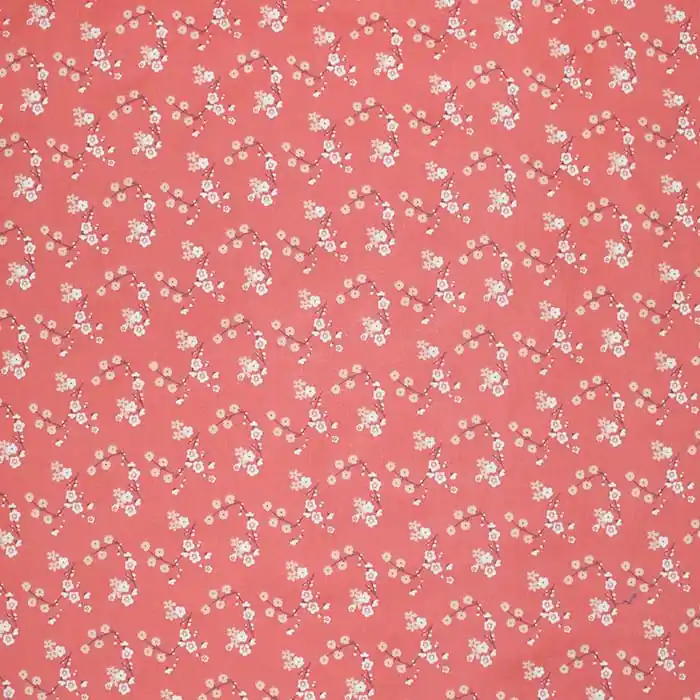 Baumwolle, Popeline, floral, 28641-03, orange-rot Heißes Angebot