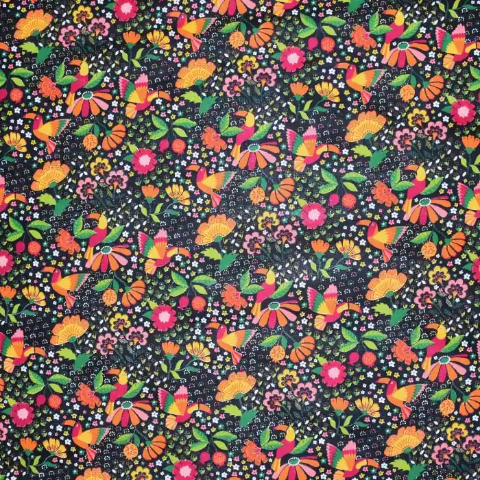 Kracherpreis Baumwolle, Popeline, Natur, 28654-02, schwarz