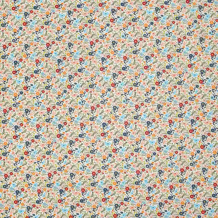 Zertifiziert Baumwolle, Popeline, floral, 28623-02, mehrfarbig