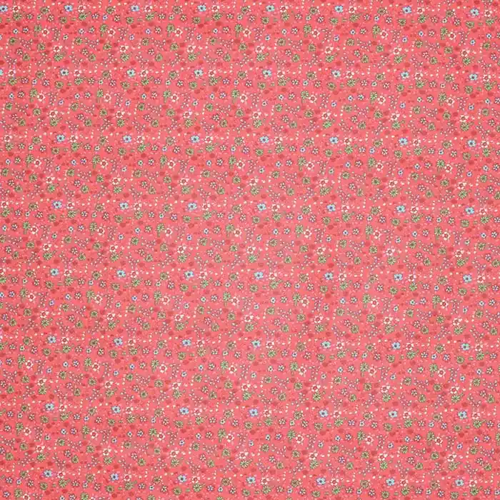 Preisknaller Baumwolle, Popeline, floral, 28608-02, orange-rot