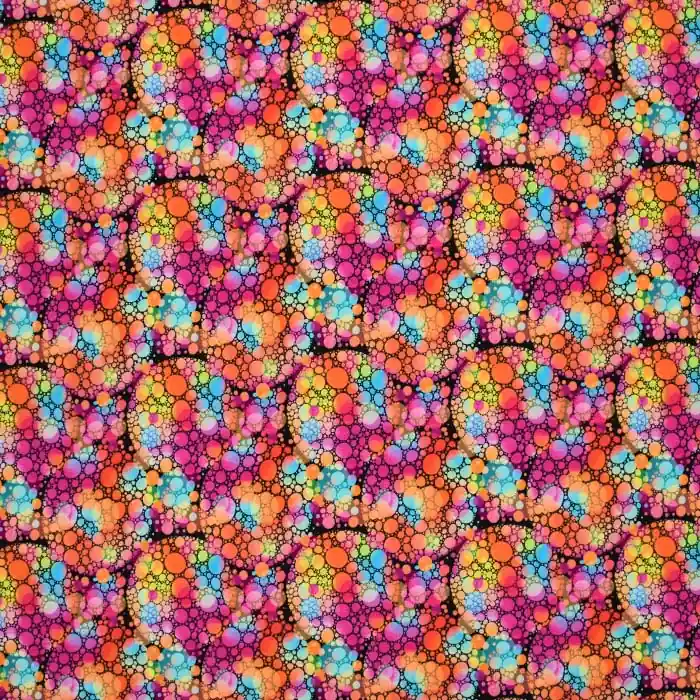 Sweatshirtstoff, digital, Kreise, 28383-12, rosa-orange Mengenrabatt