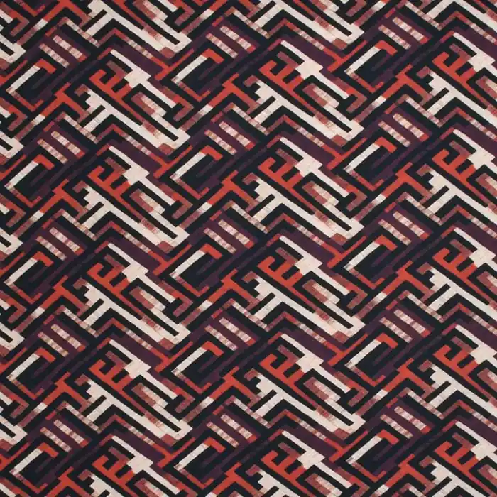 Jersey, Baumwolle, digital, geometrisch, 28395-11, rot Sichere Zahlung