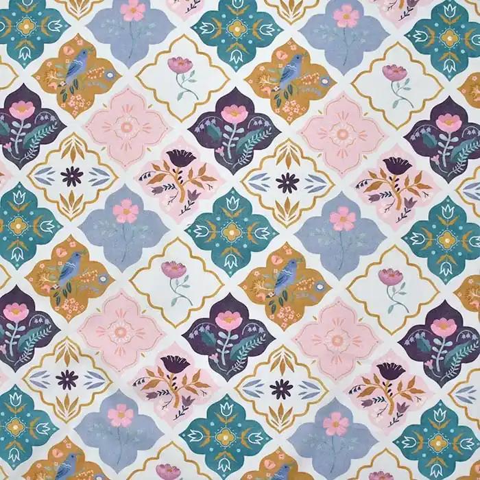 Super-Preis Baumwolle, Popeline, digital, Ornament, 28412-002